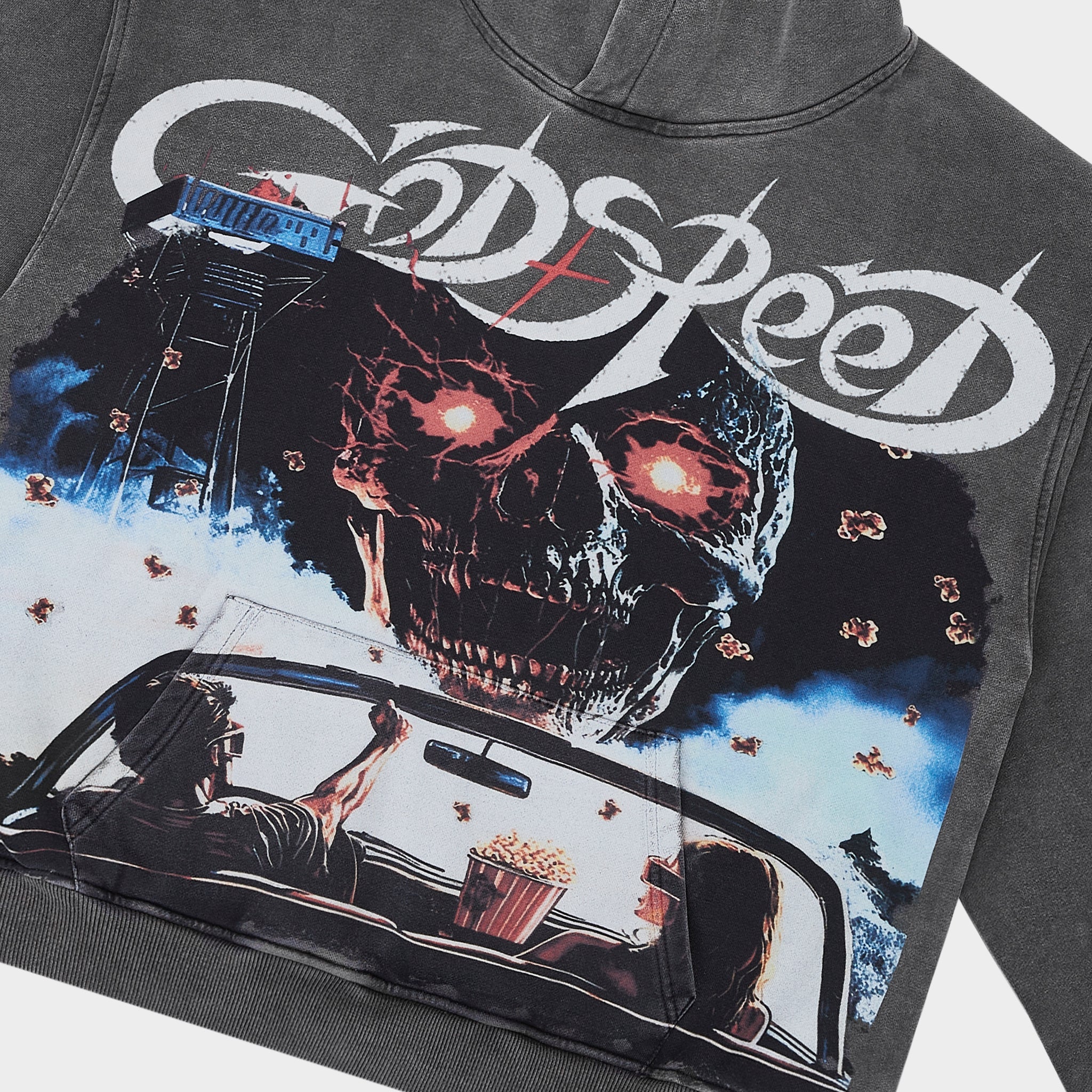 Drive In Hoodie (Grey Wash)