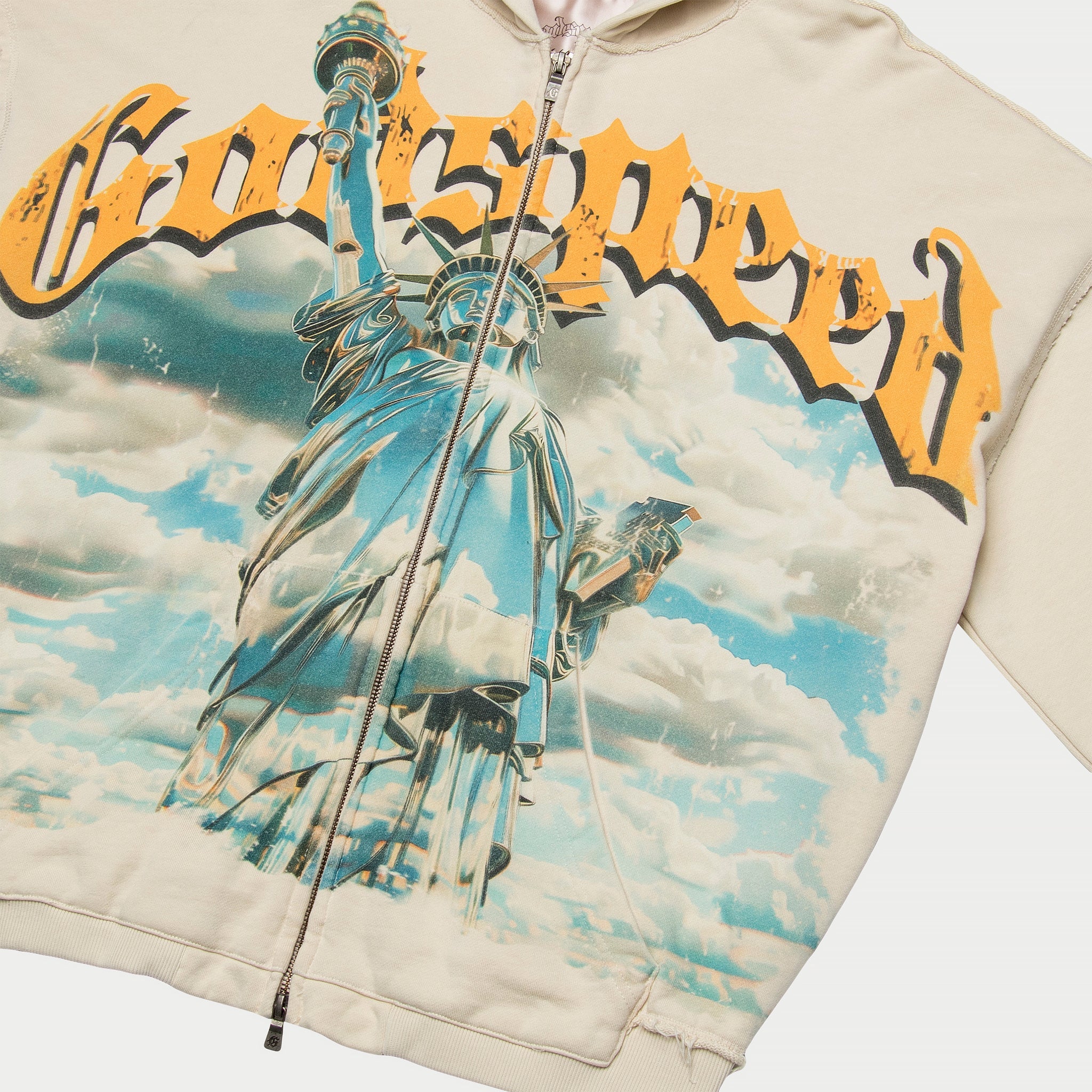 Chrome Liberty Zip Hoodie V2 (Bone)