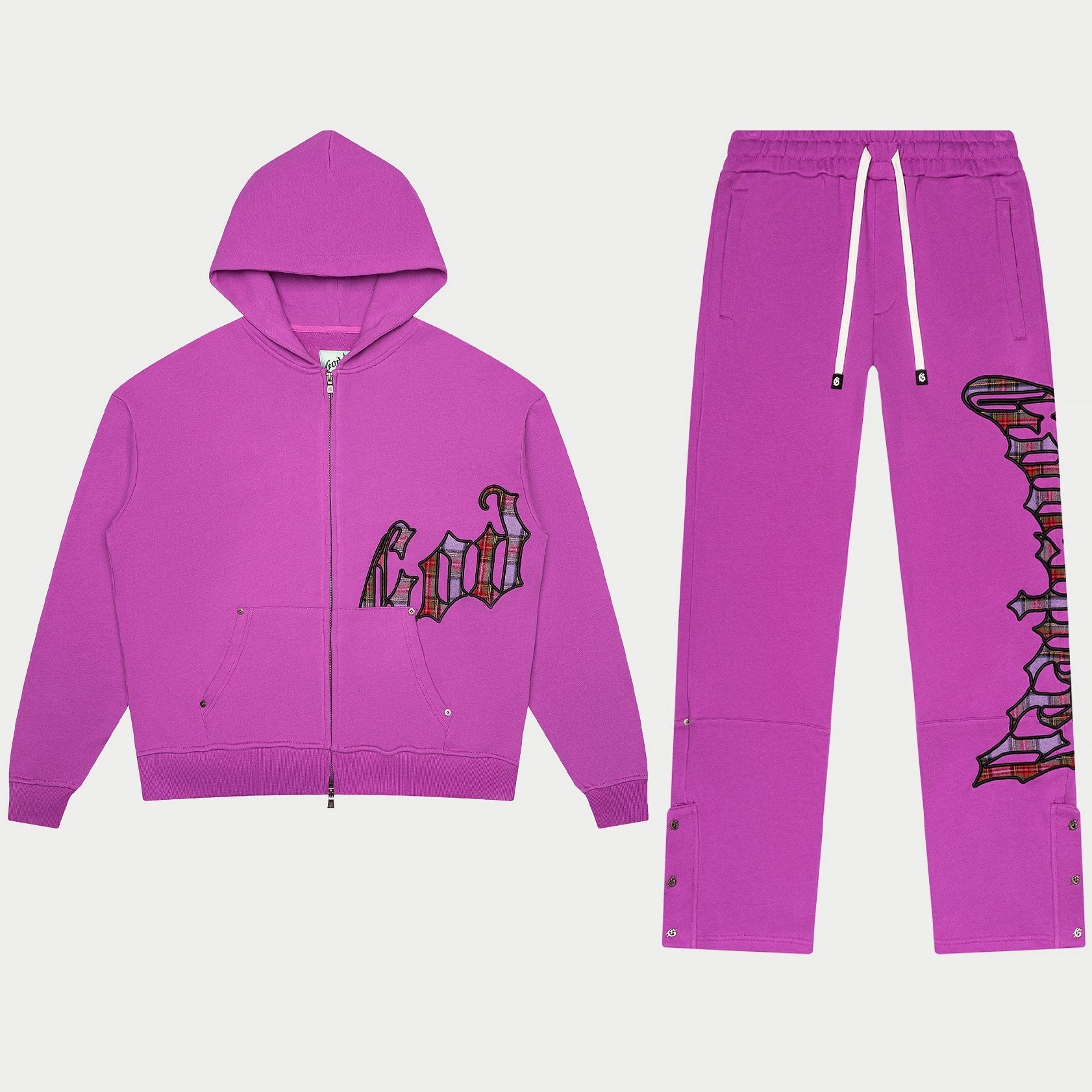 Og Logo Sweatsuit (Pink Plaid)