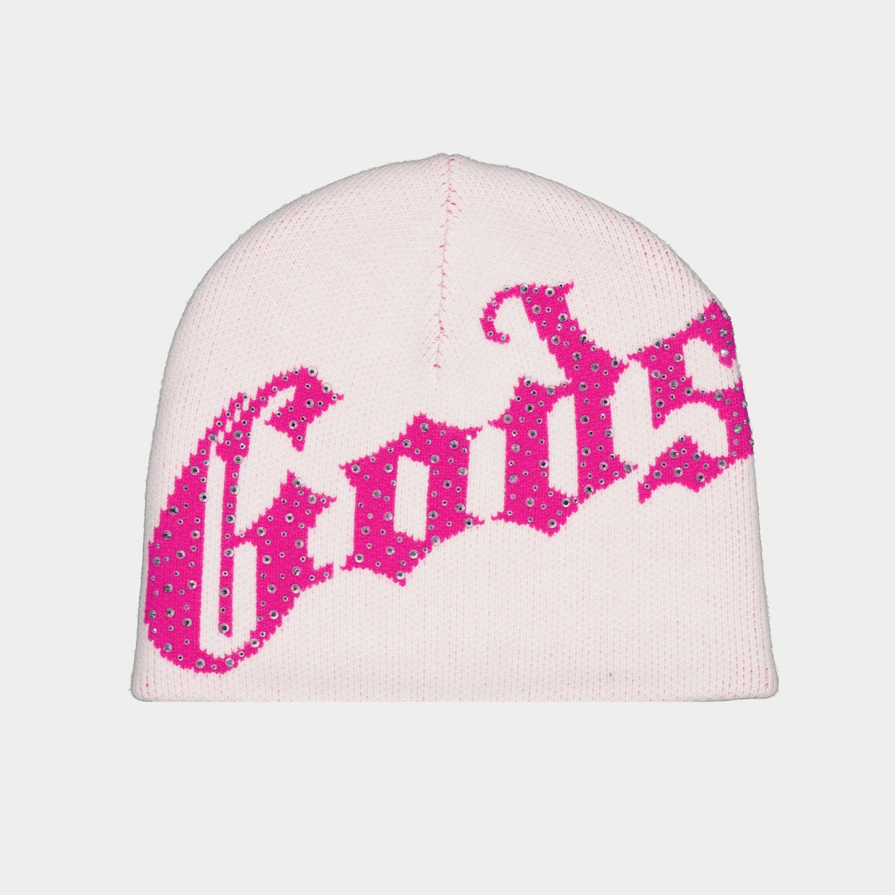 Og Logo Studded Beanie (Pink/White)