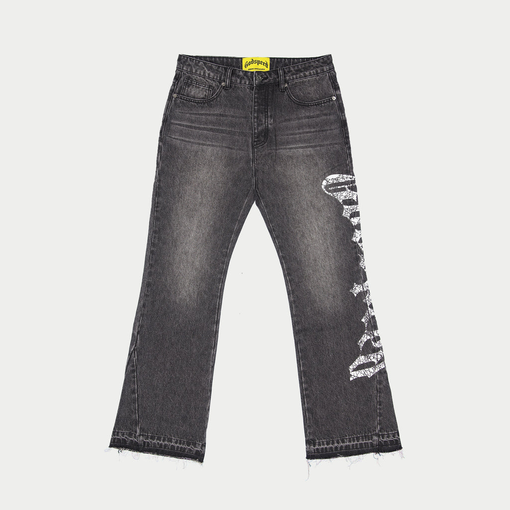 Og Logo Flared Denim (Grey Wash)