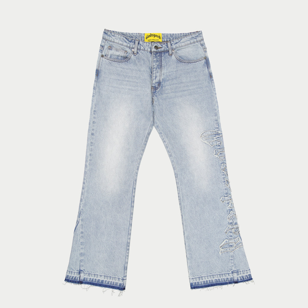 Og Logo Flared Denim Stitched (Blue)