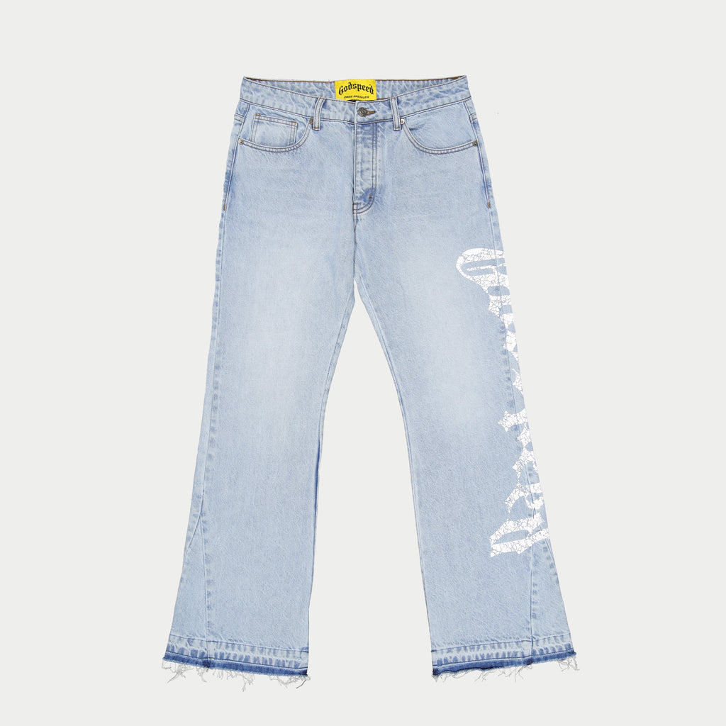 Og Logo Flared Denim Printed (Blue)