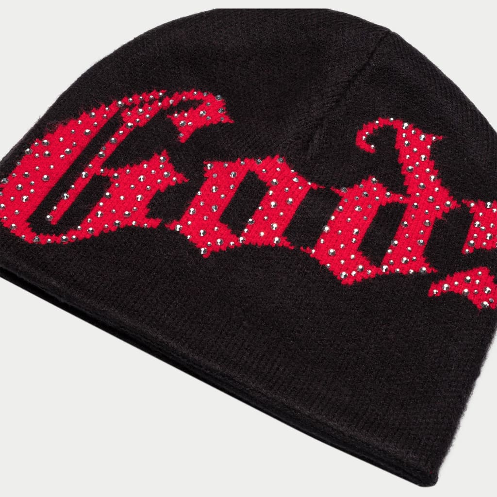 Og Logo Studded Beanie (Black/Red)