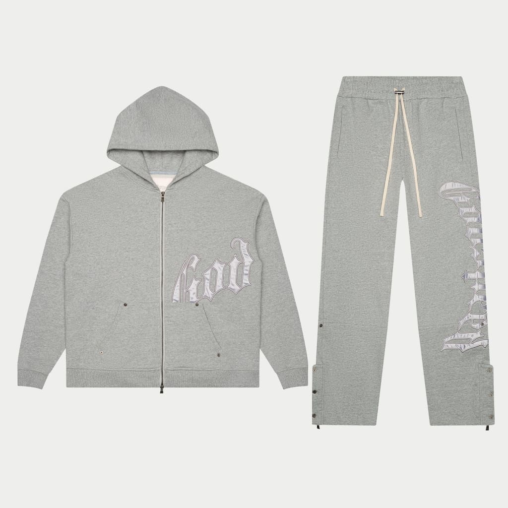 Og Logo Sweatsuit V2 (Grey/Silver Satin)