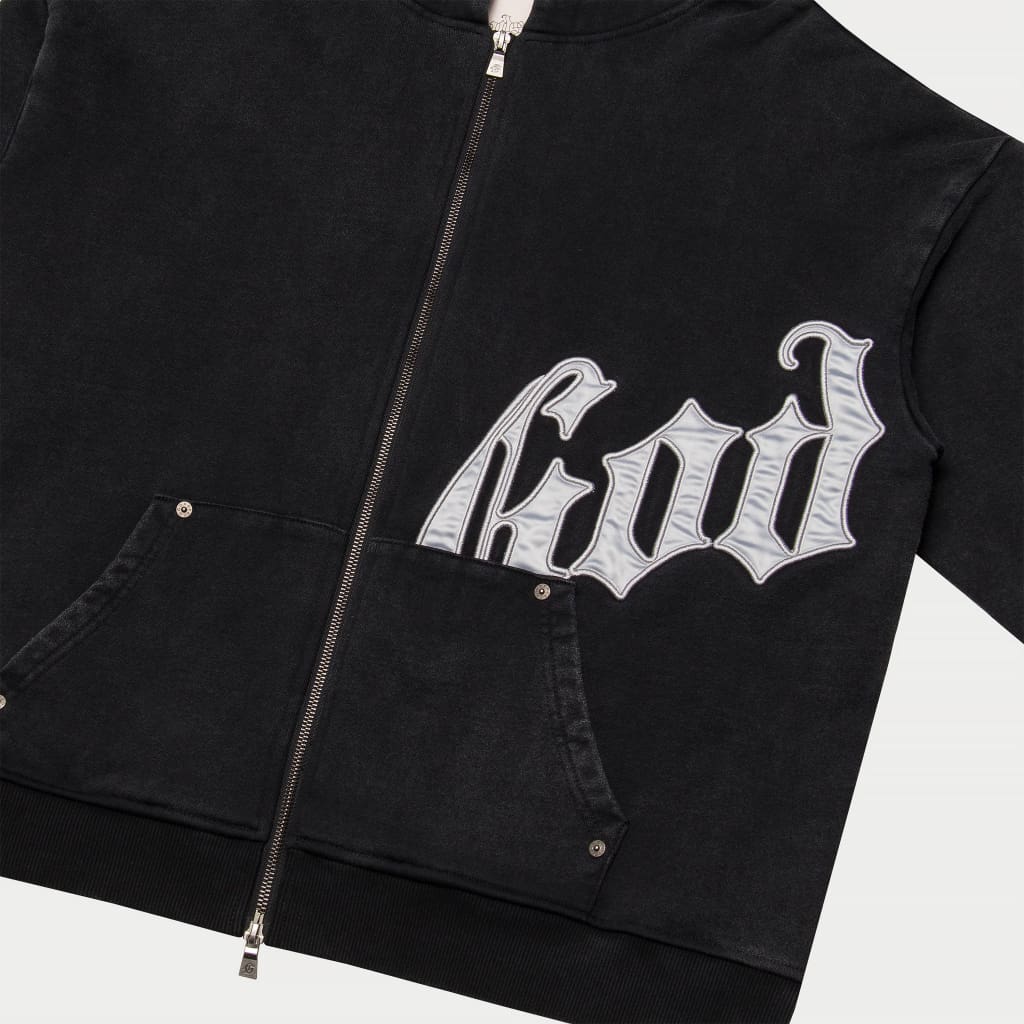 Og Logo Sweatsuit V2 (Black Wash/Silver Satin)