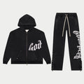 Og Logo Sweatsuit V2 (Black Wash/Silver Satin)