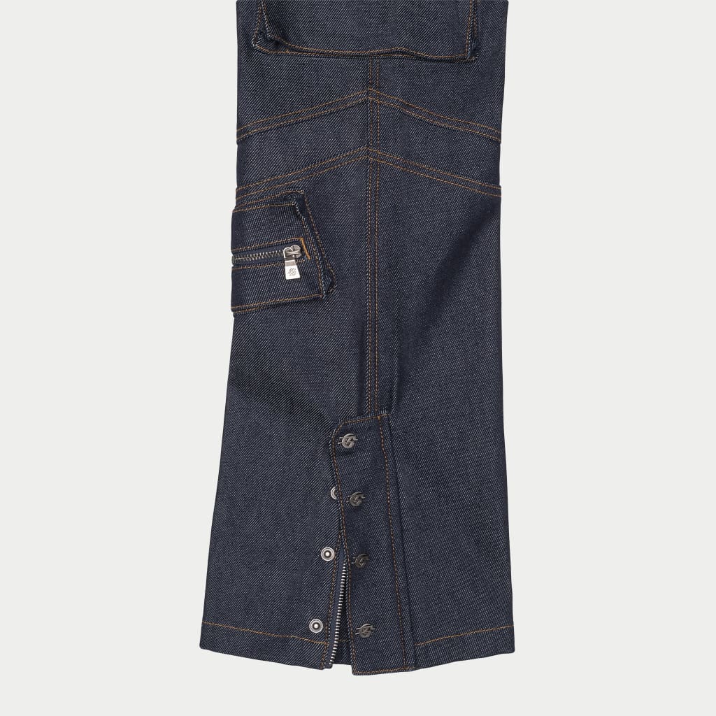 Rockstar Flare Cargo Denim (Raw Blue)