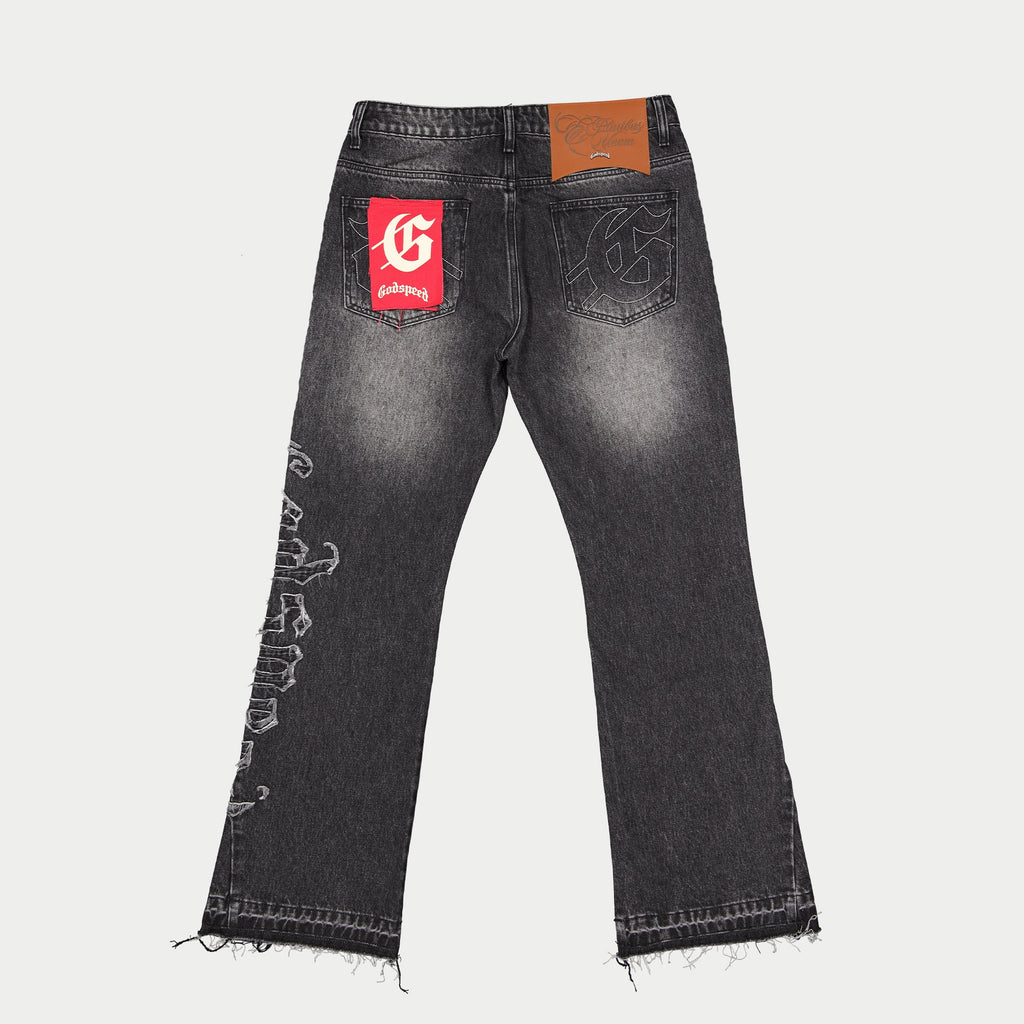 Og Logo Flared Denim Stitched (Grey Wash)